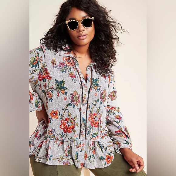 Maeve Janie Peasant Flounce Blouse - Picture 1 of 9